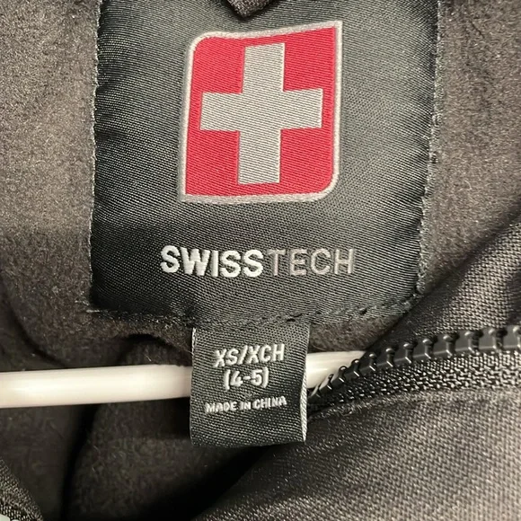 Swiss Tech Boys Jacket Size XSmall (4-5)-Black/Green - Picture 3 of 5